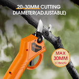 1 x RAW Customer Returns XIAZIR 30mm cordless pruning shears, with 2 pieces 21V 2000mAh batteries replacement blades set, electric tree shears, tree shears branch cutter, garden shears - RRP €79.99