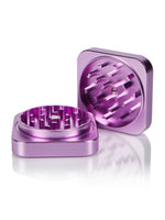 1 x RAW Customer Returns STEEZY Classic Grinder Medical Herb Grinder square CNC machined aircraft aluminum alloy sharp monolith grinder Plug rail system 63mm square 2-part Purple Rose  - RRP €39.89