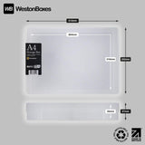 1 x RAW Customer Returns WestonBoxes A4 Plastic Craft Storage Boxes with Lids for Art Supplies, Paper and Card - Pack of 5 Clear Transparent  - RRP €29.95