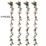 1 x RAW Customer Returns Jewlri 4 pieces 220 cm artificial rose garlands artificial flowers silk flowers flower garland champagne roses hanging for wedding garden party house wedding car decoration champagne - RRP €20.5