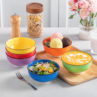 1 x RAW Customer Returns vancasso dessert bowls stoneware, BONITA 6-piece bowl set, 12Oz salad bowl, bowl set, ice cream bowls, ceramic dipping bowls, colorful - RRP €26.99