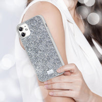 1 x RAW Customer Returns BEZ Phone Case for iPhone 11 Case Glitter, Sparkle Diamond Crystal Bling Case with Bling Co. Series Compatible for iPhone 11, Sparkling Silver - RRP €24.99