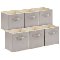 1 x RAW Customer Returns Lifewit 6 Pack 18L Foldable Storage Cubes, Medium Decorative Fabric Storage Boxes with Handles for Organizing Shelves Cabinets, 26.5 x 26.5 x 28 cm, Light Gray - RRP €21.8