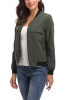 1 x RAW Customer Returns MISS MOLY Bomber Jacket Womens Flight Jacket Zip Up Lightweight Jacket Multi-Pocket Green Medium - RRP €40.33