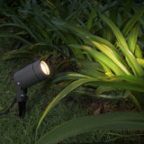 1 x RAW Customer Returns DAWALIGHT 4 Pieces Garden Spotlight with Spike GU10 LED 5W 3000K Warm White IP65 Waterproof Garden Spike Lights for Terrace Lawn Pathway, Aluminium, Dark Gray - RRP €76.34