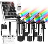 1 x RAW Customer Returns MEIKEE Solar Spotlight Outdoor RGB with Remote Control 10 Colors 12 Cycle Modes Memory Function Timing Function Solar Garden Light IP66 Waterproof Solar Lamp RGB for Garden, Path, Tree, Balcony 6 Pieces - RRP €50.41