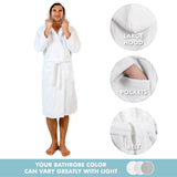 1 x RAW Customer Returns Twinzen bathrobe 100 cotton hood for men Oeko TEX certified - dressing gown 2 pockets, belt and loop for hanging - soft, absorbent and comfortable, L, white - RRP €30.24