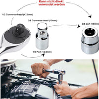 19 x Brand New Socket Adapter Set, Ratchet Adapter, Increaser and Reducer Set, 4Pcs Ratchet Socket Adapters for 1 2 to 3 8 Sockets and Bits, 3 8 to 1 2 , 1 4 to 3 8 ,3 8 to 1 4  - RRP €128.06