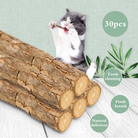 1 x Brand New Butyeak cat chew toys, catnip sticks, cat dental care, 30 pieces cat toys natural against bad breath, dental sticks cat, cat chew toy for practical dental care for cats - RRP €20.4