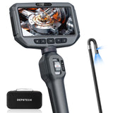 1 x RAW Customer Returns Dual Lens Endoscope Camera with Light, DEPSTECH Two-Way 210 Rotatable 5 IPS LCD Inspection Camera 8.5mm 2MP Endoscope with Movable Head, Sewer Camera Pipe Camera IP67 32G Card 8 LEDs Carrying Case 1.5M - RRP €259.99