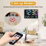 1 x RAW Customer Returns SZELAM Digital Clock Large Display, 11.5 Digital Wall Alarm Clock with Radio Remote Control, LED Oversized Wall Clock with Date Temp, 12 24H, Adapter, Snooze Alarm Clock for Home, Bedroom, Office, Gym - RRP €40.33