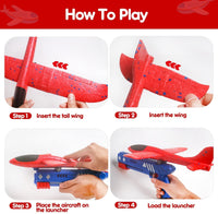 9 x Brand New Shengruili Airplane toy, model foam aircraft launcher, aircraft outdoor sports toy, throwing glider polystyrene plane model with catapult, glider glider, outdoor interactive games - RRP €136.08