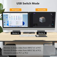 1 x RAW Customer Returns Dual DP KVM Switch 2 PC 2 Monitors 4K 144Hz, Voice Control Switch KVM, Audio Output, USB Switch Modes for USB 3.0 KVM Switch Displayport 1.4 Sharing Keyboard Mouse Monitor, with 3.5mm Audio Extractor - RRP €105.79