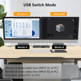 1 x RAW Customer Returns Dual DP KVM Switch 2 PC 2 Monitors 4K 144Hz, Voice Control Switch KVM, Audio Output, USB Switch Modes for USB 3.0 KVM Switch Displayport 1.4 Sharing Keyboard Mouse Monitor, with 3.5mm Audio Extractor - RRP €105.79