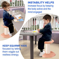 2 x Brand New E-Solem Kids Wobble Stool, Flexible Seating for Preschool Elementary Classrooms, Improves Focus, Posture ADHD ADD, Active Desk Chairs, Active Core Engagement Wobble Stool, Ages 3-8, Pink - RRP €60.0