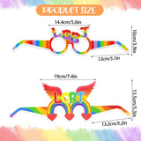 5 x RAW Customer Returns Tarklanda 24 Pieces Rainbow Gay Pride Party Glasses, Paper LGBT Party Glasses for Pride Parade Rainbow Party Costume Accessories Favors, Funny Rainbow Paper Glasses Gay Photo Props - RRP €47.45