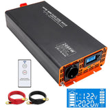 1 x RAW Customer Returns DATOUBOSS 2000W 4000W Voltage Converter 12v to 230v Pure Sine Wave Inverter Power Inverter with EU Sockets, USB Type-C and LCD Display, Converter Power Converter for Truck Camping Household Appliances - RRP €189.97