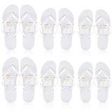 1 x RAW Customer Returns Hestya 6 Pairs of White Toe Separator Wedding Slippers for Guests with 6 Decorative Cards of Sizes and String Guest Slippers Set for Women Men Plain Bathing Shoes for Beach, 3 Sizes - RRP €25.99