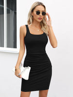 1 x RAW Customer Returns Missufe Summer Dress Bodycon Mini Dress Casual Dress Knitted Dress Women s Figure-hugging Pencil Dress Short Dresses Black, Medium  - RRP €29.99