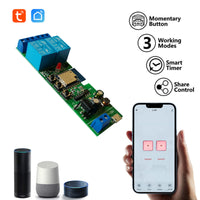 1 x RAW Customer Returns Jane Eyre WiFi Wireless Relay Module 2 Channel Remote Switch, Momentary Self-Locking Relay, for Tuya Smart Life APP, with 433 MHz RF Remote Control, Compatible with Alexa and Google Assistant - RRP €22.8