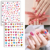 4 x Brand New 18 Sheets Halloween Nail Stickers Heart Love Rose Leopard Flame Nail Stickers Self-Adhesive Nail Art for Women and Girls Nail Design - RRP €81.6