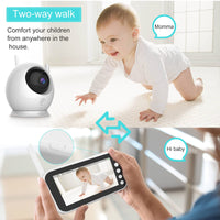 1 x RAW Customer Returns MYPIN Wireless Video Baby Monitor with 4.3 inch LCD Display and Robot Camera, Two-Way Audio, VOX Mode and Temperature Alarm, Night Vision, 2x Pan Tilt Zoom, Lullaby Music - RRP €69.99