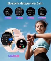 1 x RAW Customer Returns HOAIYO Smartwatch Women with Telephone Function, 1.32 Inch Fitness Watch Wristwatch Sports Watch with Heart Rate Monitor, Pedometer, Calories, IP68 Waterproof Fitness Tracker Pink, 1.32  - RRP €29.99