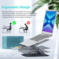 1 x RAW Customer Returns Laptop Stand Height Adjustable with RGB Fan, Foldable Laptop Stand Made of Aluminum Alloy, Ventilated Laptop Stand Notebook Holder Ergonomic Compatible with All MacBook, Laptop 10-17  - RRP €35.99