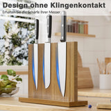 1 x RAW Customer Returns Urban Deco Magnetic Knife Block - High-quality Acacia Knife Holder Without Knife, Strong Magnet, Anti-Slip Base - RRP €25.89