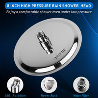 1 x RAW Customer Returns 20cm Round Rain Shower - Voolan Circular High Pressure Shower Head Made of 304 Stainless Steel - Comfortable Showering Experience Even at Low Water Pressure - Can Be Installed on the Wall or Ceiling Chrome  - RRP €23.57