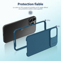 1 x RAW Customer Returns Nillkin iPhone 13 Pro Max Case Compatible with Magsafe, CamShield Pro Magnetic Case with Slide Camera Cover, Blue - RRP €21.6