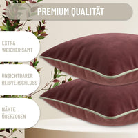 1 x RAW Customer Returns Blau Marit CAMBRIDGE Decorative Cushion Cover Set. CAMBRIDGE model. Made of extra soft velvet. Modern double-sided design. Padding not included. 45x45 cm, Garnet Pink, 2  - RRP €19.62