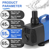 1 x RAW Customer Returns DBREAKS pond pump filter pump 5500L H water pump stream pump with 5 nozzles aquarium pump for fountains aquarium pump 55W fountain pump pond fountain pump - RRP €47.39