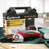 1 x RAW Customer Returns CGOLDENWALL Professional Electric Fabric Cutter 6mm Max. Cutting Thickness 4.2V Universal Cordless Scissors Safety Lock Design, Including Replacement Blade USB Charger Red  - RRP €55.99