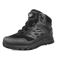 1 x RAW Customer Returns GRITION Hiking Shoes Men s Waterproof Mid Trekking Hiking Boots Lightweight Flat Hiking Trail Boots Comfortable Motorcycle Shoes Outdoor Shoes Winter Black Reusable 44 EU  - RRP €93.77