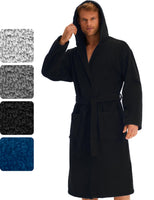 1 x RAW Customer Returns Morgenstern bathrobe men s terry cotton with hood long black size XXL - RRP €40.28