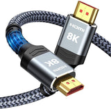 1 x RAW Customer Returns SNOWKIDS HDMI 2.1 Cable 8K 5M, 48Gbps High Speed HDMI Cable Nylon Braided 8K 60Hz 4K 120Hz 7680P, for PS5 Console, DTS X, HDCP 2.2 2.3, HDR 10, eARC, Dynamic HDR, Compatible PS5 4 3 HDTV - RRP €20.16