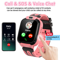 1 x RAW Customer Returns clleylise Kids Smartwatch, Smartwatch Children with GPS and Phone Voice Chat, SOS IP68 Waterproof Game Camera Alarm Clock Touch Screen, Smart Watch for Boys Girls 4-16 Years Purple  - RRP €26.21