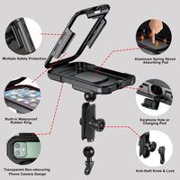 1 x RAW Customer Returns iMESTOU Waterproof Motorcycle Phone Mount Bike 1 Ball Cell Phone Holder for Rearview Mirror Installation with Anti-Theft Double Base Arm 720 Rotation for 5.5 -6.8 Smartphones Size L  - RRP €33.3