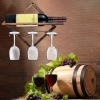 1 x RAW Customer Returns MERYSAN 2pcs Metal Wall Mounted Wine Holder Stemware Glass Rack, Vintage Brass Wall Hanging Red Wine Rack Organizer with 3 Stemware Glass Holders, Bottle Rack Wine Bottle Rack for Kitchen Bar Wall Decor - RRP €28.22