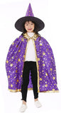 1 x Brand New YKKJ Children s Halloween Cloaks, Witch Wizard Cloak Wizard Cape with Hat for Children Halloween Carnival Mardi Gras Vampire Costume, Purple - RRP €9.41