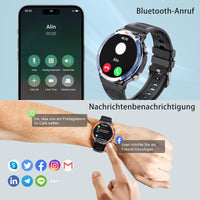 1 x RAW Customer Returns TIFOZEN Smartwatch Men with Phone Function, 1.52 Fitness Watch with Compass, 420Amh, IP68 Waterproof, 110 Sports Modes, SpO2, Heart Rate Sleep Monitor for iOS Android Silver Blue  - RRP €39.99