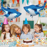 27 x Brand New 2 Pieces Large Shark Balloon Blue Giant Shark Foil Balloon Helium Sea Animals Balloon Ocean Theme Party Children s Birthday Party Decoration Supplies - RRP €217.35