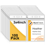 1 x RAW Customer Returns Fushing Plastic Name Badge Holder Transparent Vertical Card Holder 100pcs L colorless - RRP €32.99