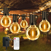 2 x RAW Customer Returns Outdoor Fairy Lights Electricity 10M 25 2 G40 Fairy Lights Outdoor 6 Modes LED Fairy Lights Outdoor IP44 Waterproof Fairy Lights Bulbs for Garden Balcony Gazebo Patio Wedding Warm White  - RRP €77.98