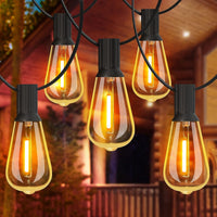 1 x RAW Customer Returns GLUROO LED fairy lights outdoor, 36.6M fairy lights bulbs outdoor power with 60 2 ST38 plastic bulbs, 2200K warm white, waterproof outdoor fairy lights for garden, patio, party - RRP €60.84