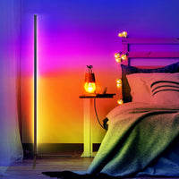 1 x RAW Customer Returns CS COSDDI LED floor lamp Smart, LED floor lamp living room, floor lamp dimmable with remote control and APP, 16 million colors, music modes, DIY mode timing, corner lamp Smart for bedroom, gaming - RRP €49.99