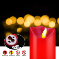 2 x Brand New OSHINE LED Candles Flameless Candles 300 hours of decorative candle pillars in a set of 3, 10-button remote control with 24-hour timer function 3 1, red  - RRP €32.76