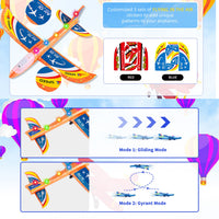 1 x RAW Customer Returns Airplane toy, children s foam airplane glider, styrofoam airplane throwing glider catapult children s toy gun with 4 foam airplanes full body LED  - RRP €19.99