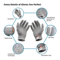 1 x Brand New VBNZBK 2 Pairs Cut Resistant Gloves, Cut Resistant Gloves, Gardening Gloves Children, Food Safety, Class 5 Work Gloves for Outdoor Work Protection M  - RRP €12.99